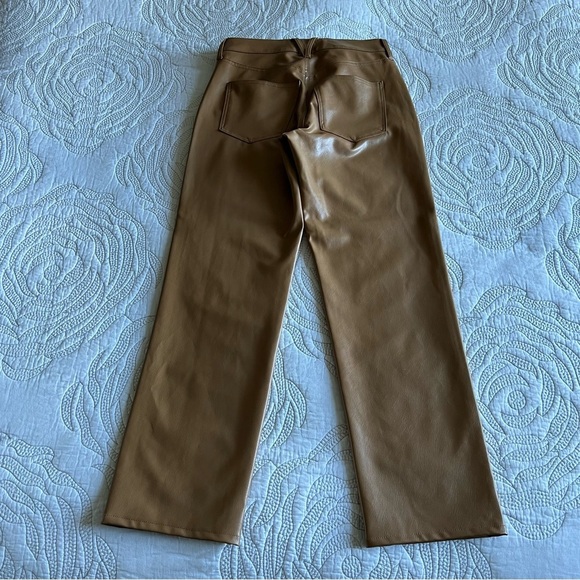 Veronica Beard - Joey Vegan Leather Straight-Leg Pant - Cognac - Picture 10 of 15
